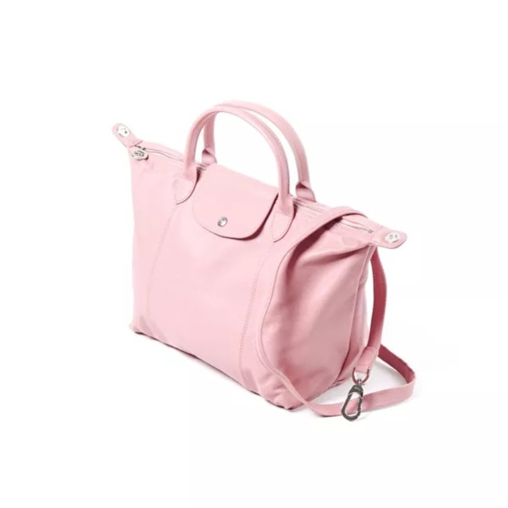 LONGCHAMP le pliage pink leather shoulder bag